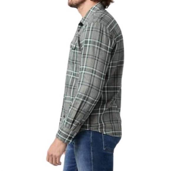 NEW PAIGE everett long sleeve shirt in hillside fields - Picture 3 of 3